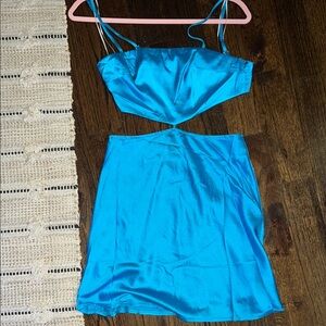 Vibrant Blue Cutout Dress